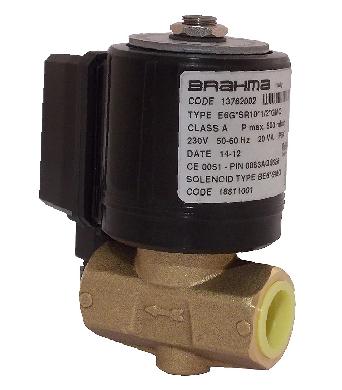 Электромагнитный газовый клапан Brahma E6G*S10*1/2*GFD (230/50-60), 13702002