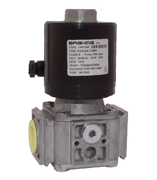 Электромагнитный газовый клапан Brahma EG25*L.3*GMO (230/50-60), 13932000